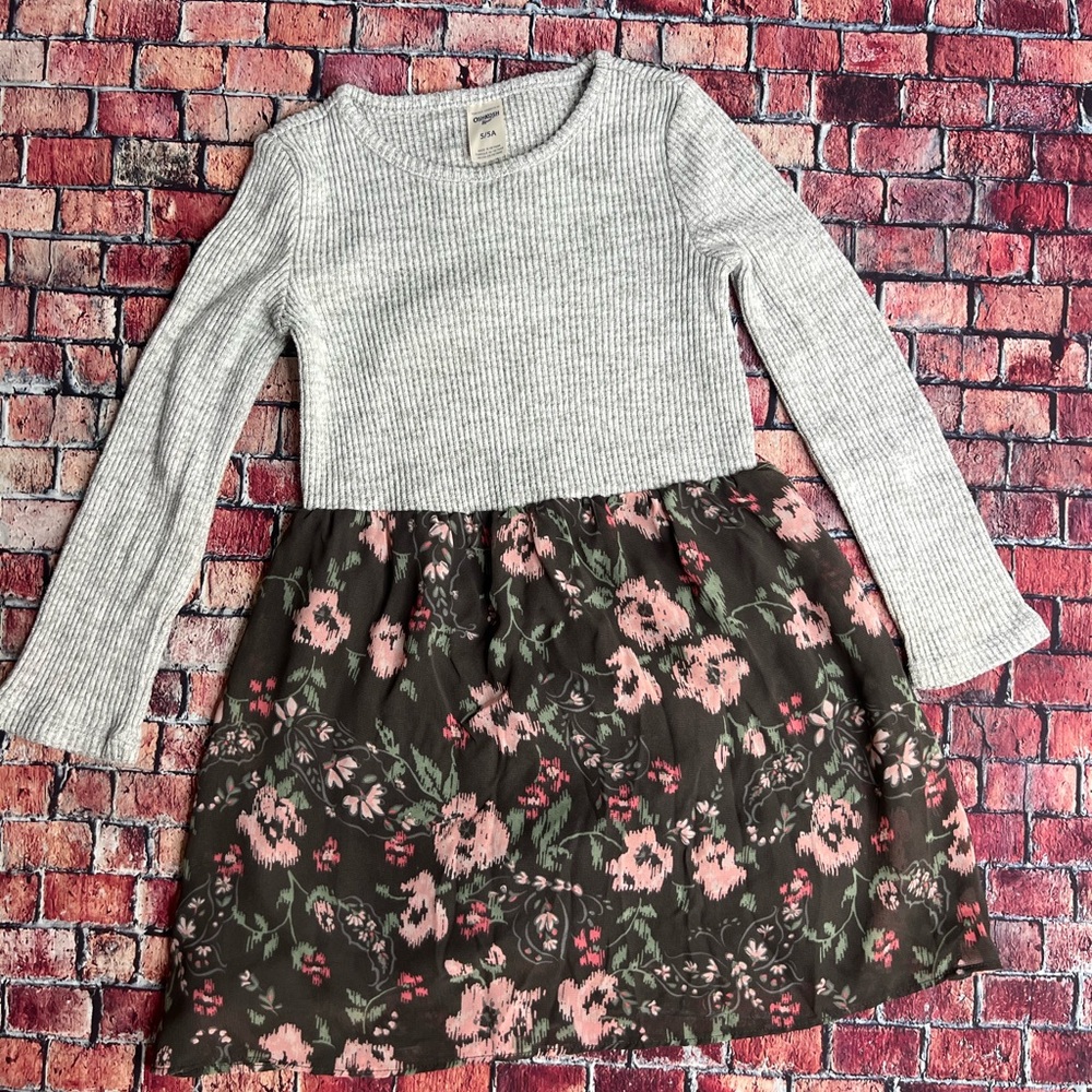 OshKosh B'gosh Gray and Pink Floral Dress